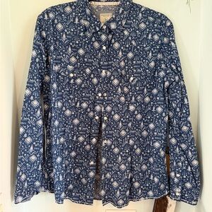 Panhandle Blue and White Patterned Shirt
